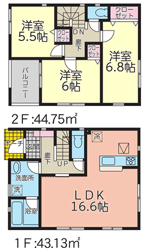 山形県奥州市前沢字高畑の新築住宅：3LDK：No.1akbri10015の間取り図
